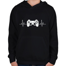 PRINTFASHION gamer - Gyerek kapucnis pulóver - Fekete gyerek pulóver, kardigán