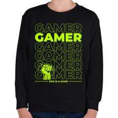 PRINTFASHION gamer - Gyerek pulóver - Fekete