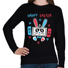 PRINTFASHION Gamer húsvét - Női pulóver - Fekete