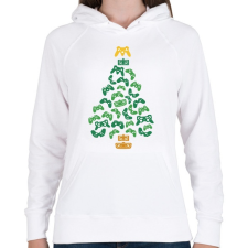 PRINTFASHION Gamer karácsonyfa - Női kapucnis pulóver - Fehér női pulóver, kardigán