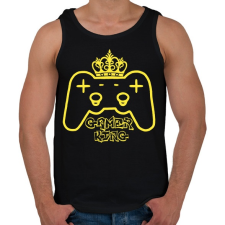 PRINTFASHION Gamer king - Férfi atléta - Fekete atléta, trikó