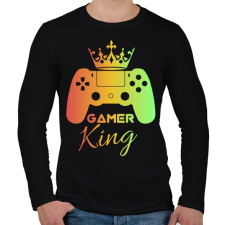 PRINTFASHION Gamer king  - Férfi hosszú ujjú póló - Fekete férfi póló