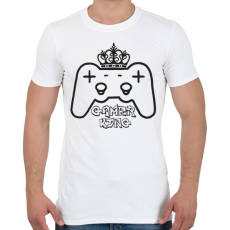PRINTFASHION Gamer king - Férfi póló - Fehér