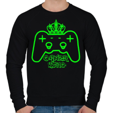 PRINTFASHION Gamer king - Férfi pulóver - Fekete férfi pulóver, kardigán