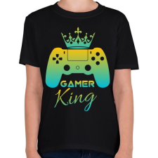 PRINTFASHION Gamer king  - Gyerek póló - Fekete gyerek póló