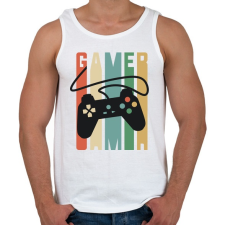 PRINTFASHION Gamer Konzol - Férfi atléta - Fehér atléta, trikó