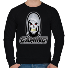 PRINTFASHION Gamer koponya - Férfi pulóver - Fekete férfi pulóver, kardigán