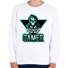 PRINTFASHION Gamer koponya - Gyerek pulóver - Fehér