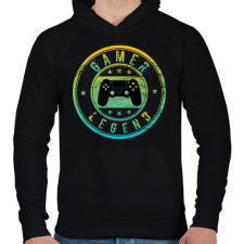 PRINTFASHION Gamer legend - Férfi kapucnis pulóver - Fekete férfi pulóver, kardigán