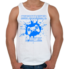 PRINTFASHION GAMER LIFE - Férfi atléta - Fehér atléta, trikó