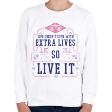 PRINTFASHION Gamer life - Gyerek pulóver - Fehér