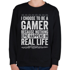 PRINTFASHION Gamer life - Gyerek pulóver - Fekete gyerek pulóver, kardigán