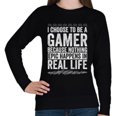PRINTFASHION Gamer life - Női pulóver - Fekete
