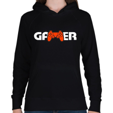 PRINTFASHION Gamer logó - Női kapucnis pulóver - Fekete női pulóver, kardigán