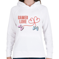 PRINTFASHION Gamer Love - Női kapucnis pulóver - Fehér