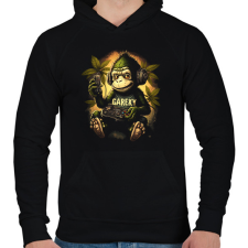 PRINTFASHION Gamer monkey - Férfi kapucnis pulóver - Fekete férfi pulóver, kardigán