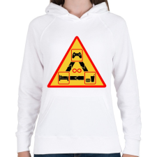 PRINTFASHION Gamer - Női kapucnis pulóver - Fehér női pulóver, kardigán