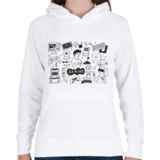 PRINTFASHION gamer - Női kapucnis pulóver - Fehér női pulóver, kardigán