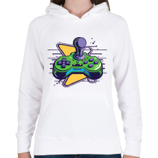 PRINTFASHION gamer - Női kapucnis pulóver - Fehér