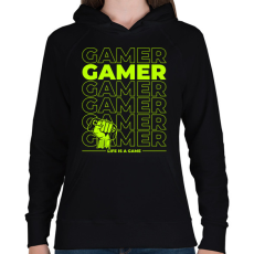 PRINTFASHION gamer - Női kapucnis pulóver - Fekete