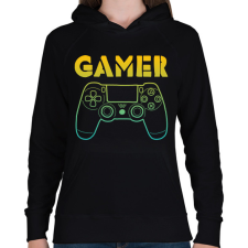 PRINTFASHION GAMER  - Női kapucnis pulóver - Fekete női pulóver, kardigán