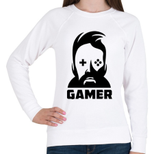 PRINTFASHION GAMER - Női pulóver - Fehér női pulóver, kardigán