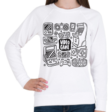 PRINTFASHION gamer - Női pulóver - Fehér női pulóver, kardigán