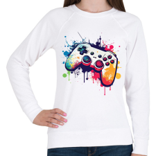 PRINTFASHION gamer - Női pulóver - Fehér női pulóver, kardigán