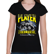 PRINTFASHION gamer - Női V-nyakú póló - Fekete