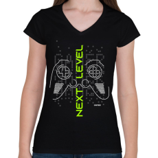 PRINTFASHION gamer - Női V-nyakú póló - Fekete