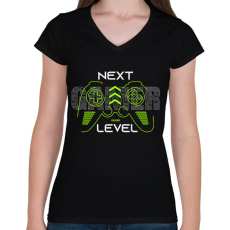 PRINTFASHION gamer - Női V-nyakú póló - Fekete