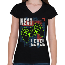 PRINTFASHION gamer - Női V-nyakú póló - Fekete női póló