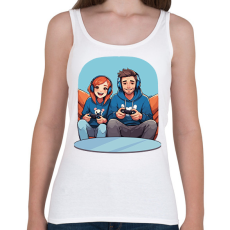 PRINTFASHION Gamer pár - Női atléta - Fehér