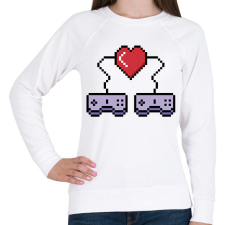 PRINTFASHION Gamer pár - Női pulóver - Fehér női pulóver, kardigán