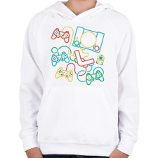 PRINTFASHION Gamer place - Gyerek kapucnis pulóver - Fehér gyerek pulóver, kardigán