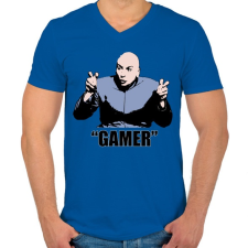 PRINTFASHION Gamer póló - Dr. Genya - Férfi V-nyakú póló - Királykék férfi póló