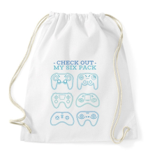 PRINTFASHION Gamer six pack - Sportzsák, Tornazsák - Fehér tornazsák