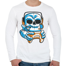 PRINTFASHION Gamer skull - koponya - Férfi hosszú ujjú póló - Fehér