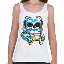 PRINTFASHION Gamer skull - koponya - Női atléta - Fehér női trikó