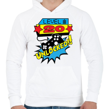 PRINTFASHION Gamer szülinap (egyedi évszámmal rendelhető) - Férfi kapucnis pulóver - Fehér férfi pulóver, kardigán