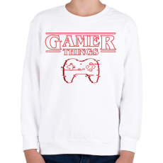 PRINTFASHION Gamer Things - Gyerek pulóver - Fehér