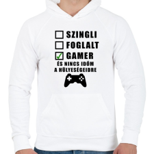 PRINTFASHION Gamer vagyok - Férfi kapucnis pulóver - Fehér férfi pulóver, kardigán