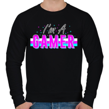 PRINTFASHION Gamer vagyok - Férfi pulóver - Fekete férfi pulóver, kardigán