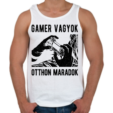 PRINTFASHION Gamer vagyok, otthon maradok - Férfi atléta - Fehér atléta, trikó
