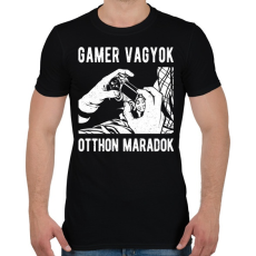 PRINTFASHION Gamer vagyok, otthon maradok - Férfi póló - Fekete
