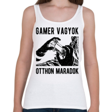 PRINTFASHION Gamer vagyok, otthon maradok - Női atléta - Fehér női trikó