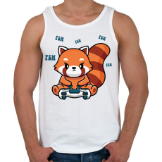 PRINTFASHION Gamer vörös panda - Férfi atléta - Fehér