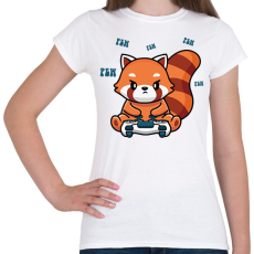 PRINTFASHION Gamer vörös panda - Női póló - Fehér