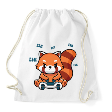 PRINTFASHION Gamer vörös panda - Sportzsák, Tornazsák - Fehér tornazsák