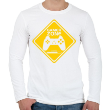 PRINTFASHION Gamer zone - Férfi hosszú ujjú póló - Fehér férfi póló